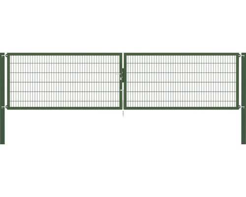 Stabgitter-Doppeltor ALBERTS Flexo Plus 8/6/8 500 x 120 cm inkl. Pfosten 10 x 10 cm grün