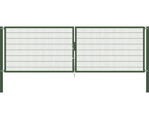 Portillon grillagé double ALBERTS Flexo Plus type 8/6/8 500 x 160 cm avec poteaux 10 x 10 cm vert Portillon grillagé double ALBERTS Flexo Plus type 8/6/8 500 x 160 cm avec poteaux 10 x 10 cm vert
