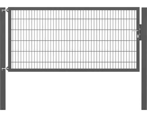 Portillon grillagé simple ALBERTS Flexo Plus 8/6/8 250 x 120 cm y compris poteaux 10 x 10 cm anthracite