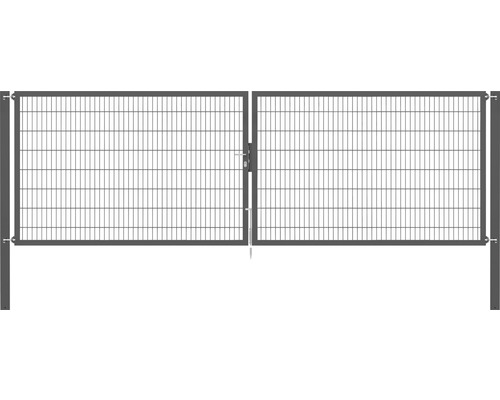 Portillon grillagé double ALBERTS Flexo Plus 8/6/8 500 x 160 cm y compris poteaux 10 x 10 cm anthracite