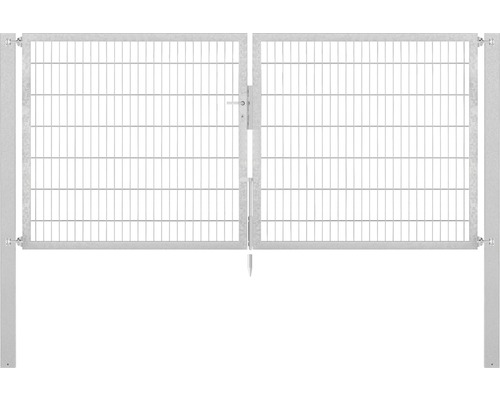 Stabgitter-Doppeltor ALBERTS Flexo Plus 8/6/8 300 x 140 cm inkl. Pfosten 10 x 10 cm feuerverzinkt