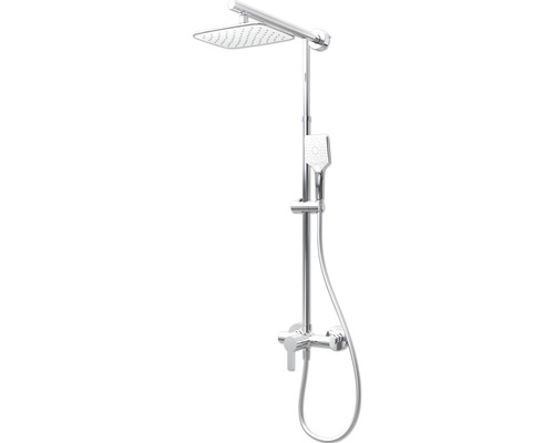 Colonne de douche avec mitigeur SCHULTE ExpressPlus Classic rectangulaire chrome/blanc brillant EP96214 02