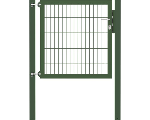 Portillon grillagé simple ALBERTS Flexo Plus 8/6/8 100 x 100 cm y compris poteaux 8 x 8 cm vert