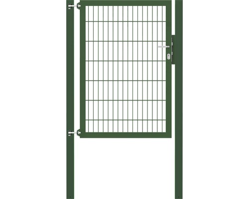 Portillon grillagé simple ALBERTS Flexo Plus 8/6/8 100 x 140 cm y compris poteaux 8 x 8 cm vert