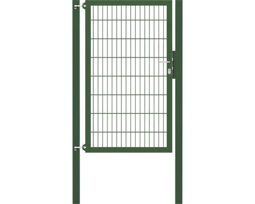 Portillon grillagé simple ALBERTS Flexo Plus 8/6/8 100 x 160 cm y compris poteaux 8 x 8 cm vert