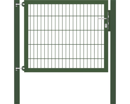 Portillon grillagé simple ALBERTS Flexo Plus 8/6/8 125 x 100 cm y compris poteaux 8 x 8 cm vert