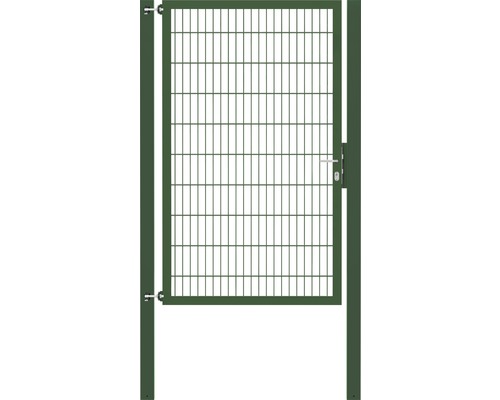 Portillon grillagé simple ALBERTS Flexo Plus 8/6/8 125 x 200 cm y compris poteaux 8 x 8 cm vert