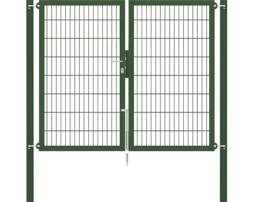 Portillon grillagé double ALBERTS Flexo Plus 8/6/8 200 x 160 cm y compris poteaux 8 x 8 cm vert