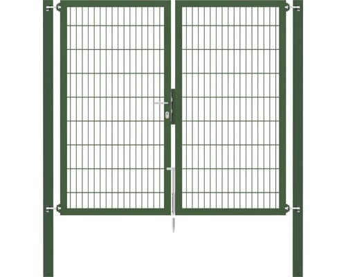 Portillon grillagé double ALBERTS Flexo Plus 8/6/8 200 x 180 cm y compris poteaux 8 x 8 cm vert