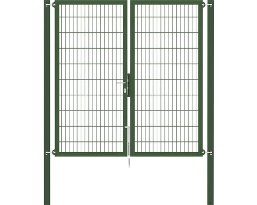 Portillon grillagé double ALBERTS Flexo Plus 8/6/8 200 x 200 cm y compris poteaux 8 x 8 cm vert