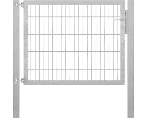 Portillon grillagé simple ALBERTS Flexo Plus 8/6/8 125 x 100 cm y compris poteaux 8 x 8 cm galvanisé à chaud