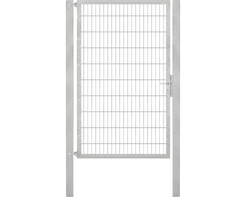 Portillon grillagé simple ALBERTS Flexo Plus 8/6/8 125 x 200 cm y compris poteaux 8 x 8 cm galvanisé à chaud