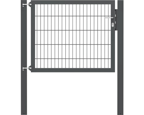 Portillon grillagé simple ALBERTS Flexo Plus 8/6/8 125 x 100 cm y compris poteaux 8 x 8 cm anthracite