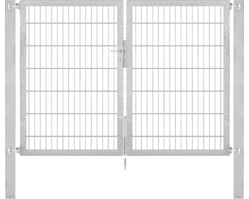 Stabgitter-Doppeltor ALBERTS Flexo Plus 8/6/8 200 x 140 cm inkl. Pfosten 8 x 8 cm feuerverzinkt