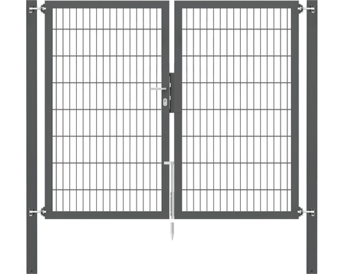 Portillon grillagé double ALBERTS Flexo Plus 8/6/8 200 x 160 cm y compris poteaux 8 x 8 cm anthracite