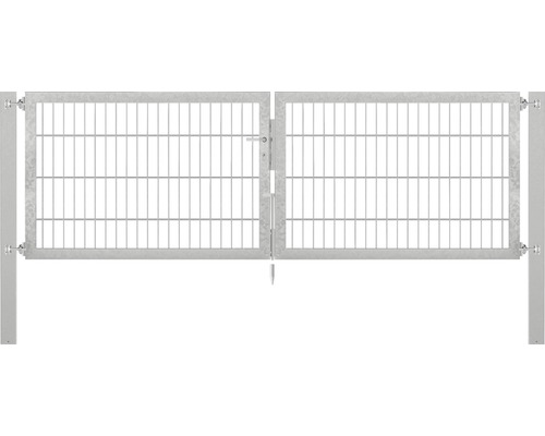 Stabgitter-Doppeltor ALBERTS Flexo Plus 8/6/8 250 x 80 cm inkl. Pfosten 8 x 8 cm feuerverzinkt