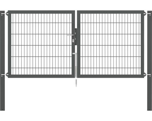 Stabgitter-Doppeltor ALBERTS Flexo Plus 8/6/8 250 x 120 cm inkl. Pfosten 8 x 8 cm anthrazit