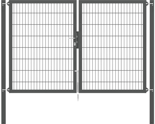 Portillon grillagé double ALBERTS Flexo Plus 8/6/8 250 x 160 cm y compris poteaux 8 x 8 cm anthracite