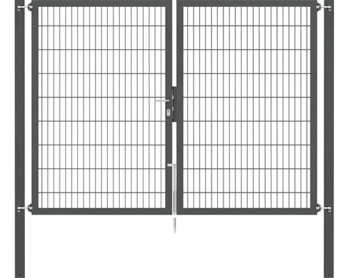 Portillon grillagé double ALBERTS Flexo Plus 8/6/8 250 x 180 cm y compris poteaux 8 x 8 cm anthracite