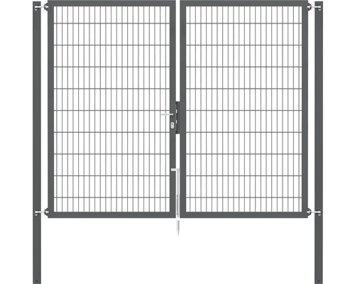 Portillon grillagé double ALBERTS Flexo Plus 8/6/8 250 x 200 cm y compris poteaux 8 x 8 cm anthracite