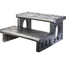 Marchepied à deux marches en plastique avec motif décoratif