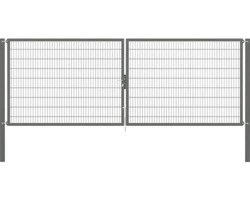 Stabgitter-Doppeltor ALBERTS Flexo Plus 8/6/8 500 x 180 cm inkl. Pfosten 10 x 10 cm anthrazit