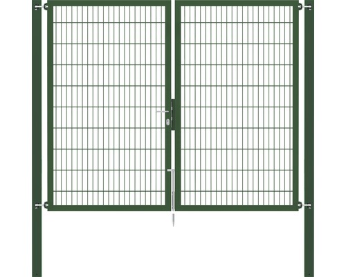 Portillon grillagé double ALBERTS Flexo Plus 8/6/8 250 x 200 cm y compris poteaux 8 x 8 cm vert