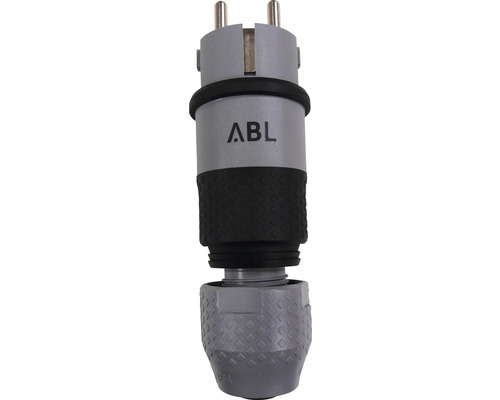 ABL 1529160 Professional Schutzkontakt Stecker IP54 mit doppeltem Erdungssystem schwarz/grau