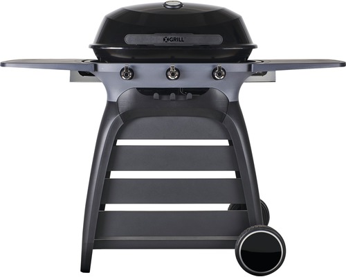 Barbecue à gaz Buschbeck X-Grill 3 brûleurs 61,6 x 143 x 108,2 cm acier avec plancha intégrée et grille en fonte