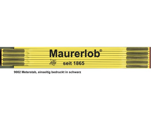 Mètre pliant en bois 2 m Maurerlob jaune