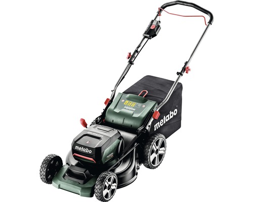 Tondeuse sans fil METABO RM 36-18 LTX BL 46 y compris 2 batteries 5,2 Ah et chargeur rapide