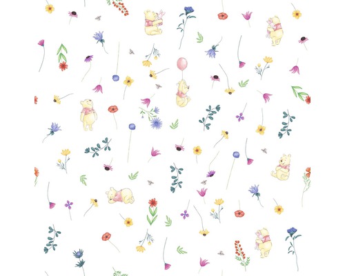 Papier peint intissé TD5-0005 Winnie Pooh Summer Motif avec Winnie l''ourson et fleurs