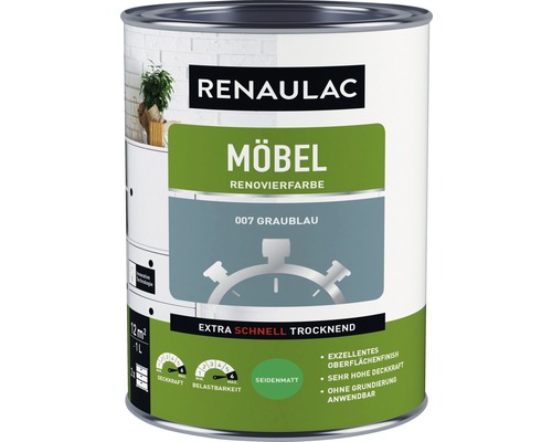 Renaulac Möbelfarbe 007 Graublau in einer Dose