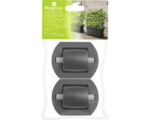 Chariot de plantes 2 pièces pour jardinière Magnus XXL ou pour soucoupe plastique gris résistant au gel et aux UV