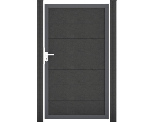 Portillon simple GroJa Flex Grande tirant universel prémonté sans poteaux cadre anthracite 100 x 180 cm anthracite