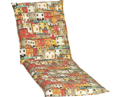 Coussin pour chaise longue beo® Tours 191 x 58 cm coton-tissu mélangé beige marron rouge