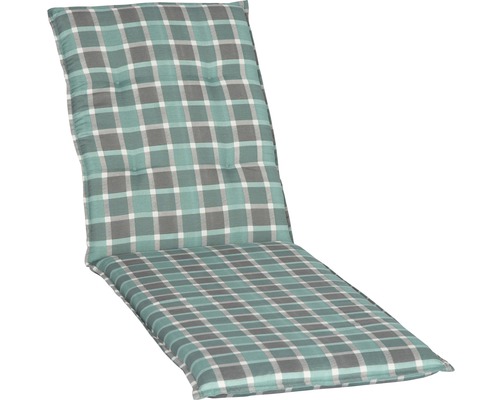 Coussin pour chaise longue beo® Büsum 193 x 60 cm coton-tissu mélangé turquoise gris