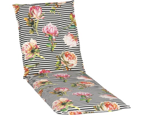 Coussin pour chaise longue beo® Toronto 191 x 58 cm coton-tissu mélangé anthracite rose vif rose blanc