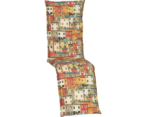 Galette d'assise beo® Tours 171 x 46 cm coton-tissu mélangé beige marron rouge