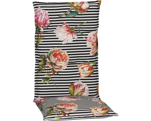 Galette d'assise pour siège à dossier haut beo® Toronto 118 x 46 cm coton-tissu mélangé anthracite rose vif rose blanc