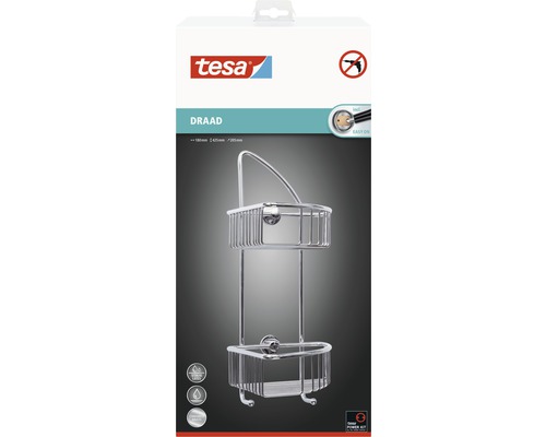 Tesa Draad Duschregal mit zwei Ablagen zur Wandmontage