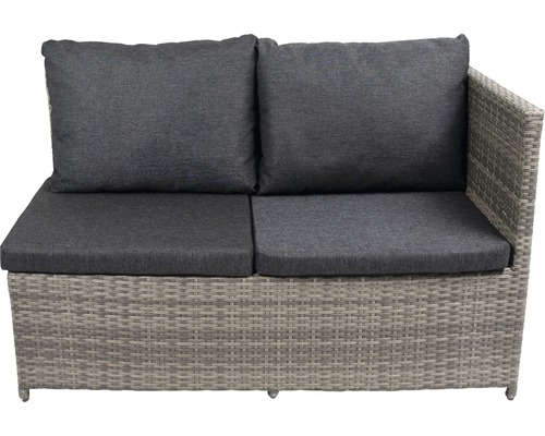 Fauteuil de jardin en polyrotin avec coussins gris