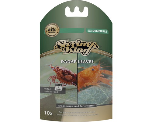 Complément alimentaire, nourriture de vacances DENNERLE ShrimpKing Dadap Leaves Dennerle Shrimp King Dadap Leaves Emballage d''aliments pour crevettes