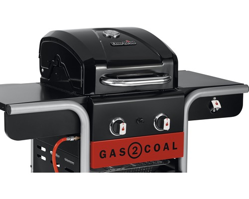 Char-Broil Gas2Coal Hybridgrill mit zwei Brennern und Ablageflächen