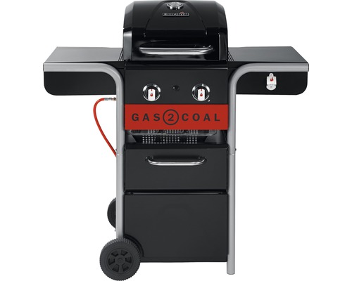 Gasgrill mit Kohlefunktion und zwei Rädern