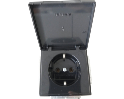 Schutzkontaktsteckdose mit Klappdeckel für den Aussenbereich
