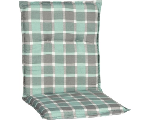 Galette d'assise pour siège à dossier bas beo® Büsum 101 x 50 cm coton-tissu mélangé turquoise gris