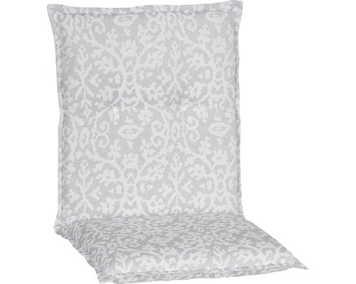 Galette d'assise pour siège à dossier bas beo® Tilburg 98 x 46 cm coton-tissu mélangé gris blanc