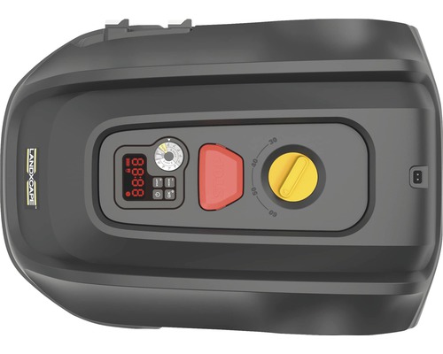 Gros plan du panneau de commande du robot tondeuse LandXcape