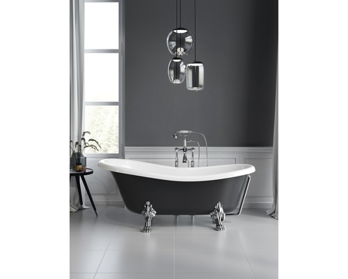 Baignoire îlot Baignoire ovale Rena 1680 x 762 mm blanc noir lisse 625284123194